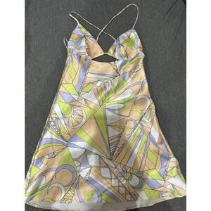 ZARA Abstract Print Mini Slip Dress XS